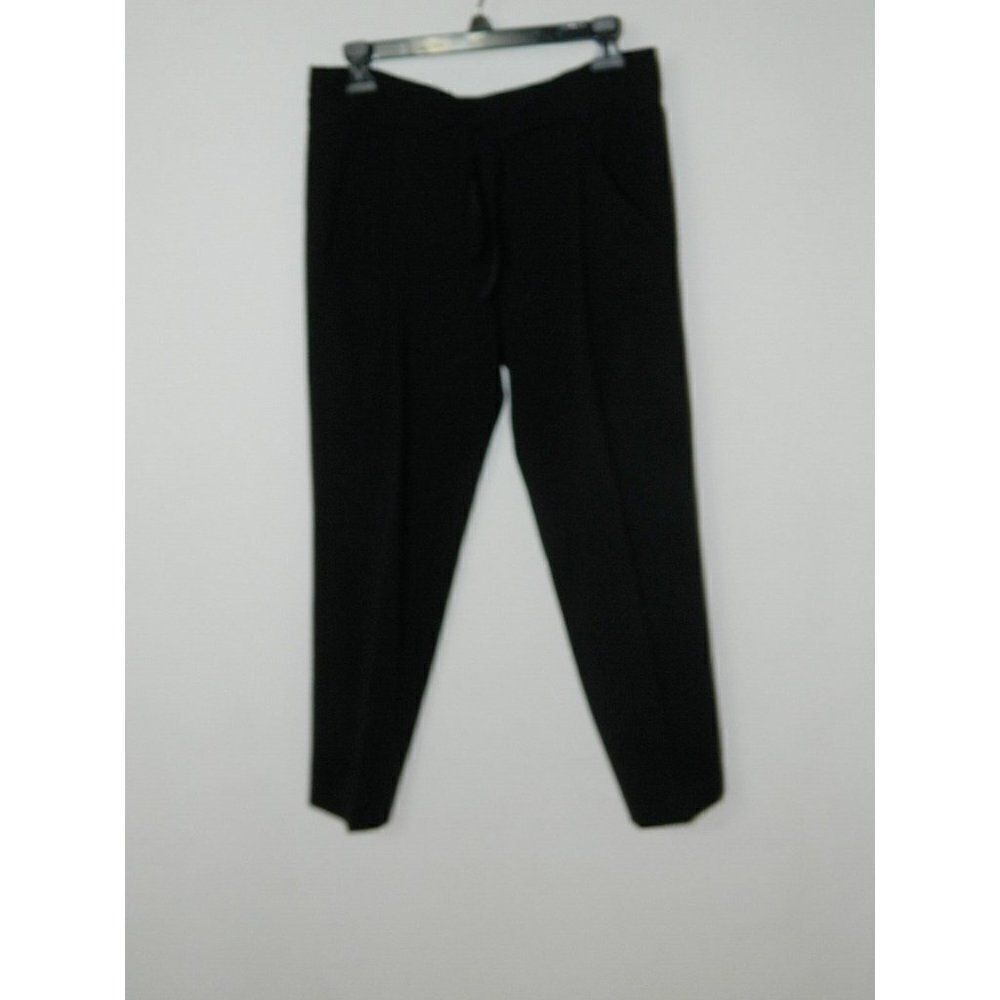 VINCE Pants Women's Black High Waisted Paper Bag Tie Cropped Pockets Size 4 - Picture 9 of 11